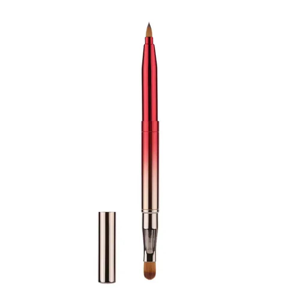 Pinceau à lèvres rétractable, outil de maquillage portable, avec capuchon de protection, pour les yeux et les lèvres.