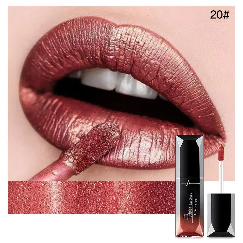 Pudaier 21 Couleurs Nude Velvet LipGloss Waterproof Sexy Matte Rouge à lèvres liquide Hydratant Gloss à lèvres Maquillage Beauté Cosmétiques