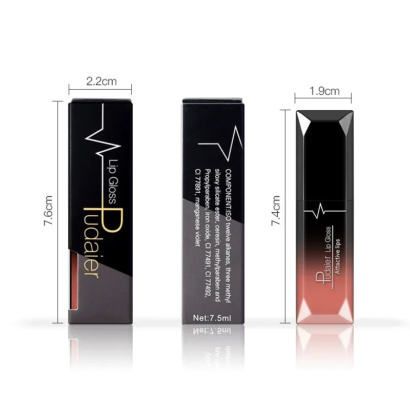 Pudaier 21 Couleurs Nude Velvet LipGloss Waterproof Sexy Matte Rouge à lèvres liquide Hydratant Gloss à lèvres Maquillage Beauté Cosmétiques
