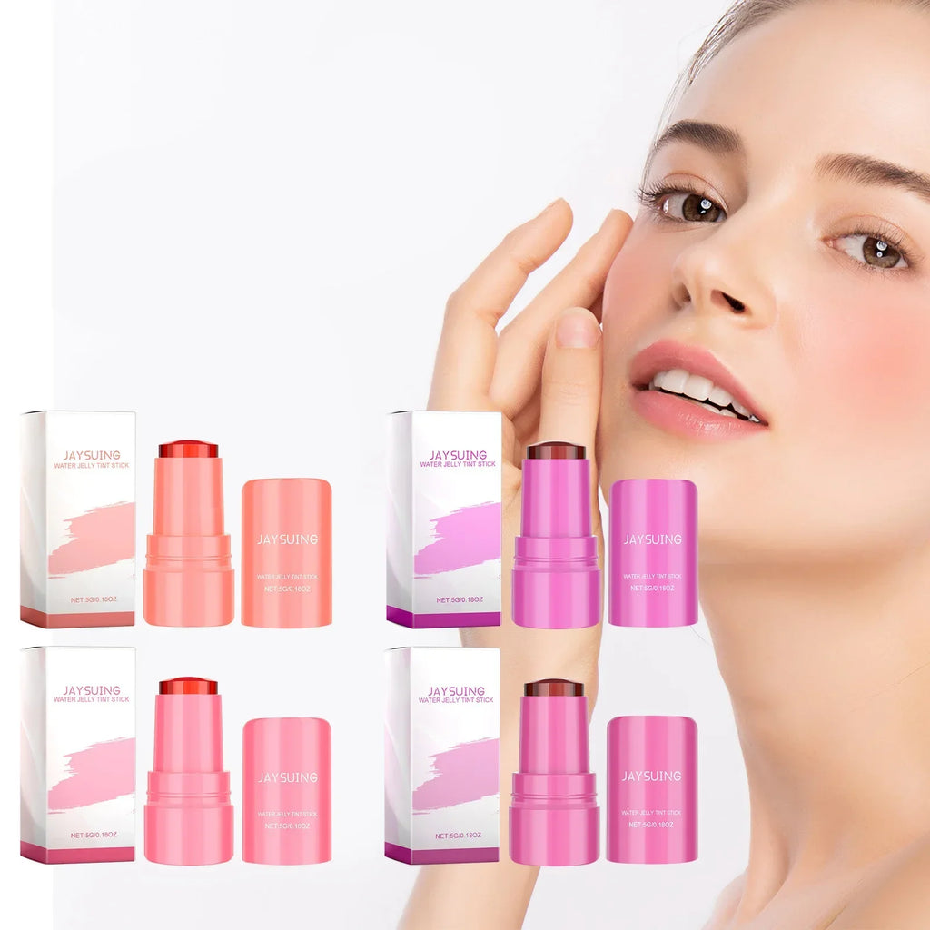 Blush en gel d'eau, gloss à lèvres multicolore, waterproof, longue tenue, crème à joues hydratante, stick teinté pour les lèvres, maquillage beauté