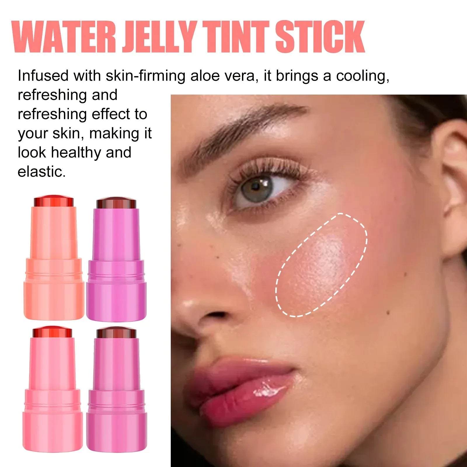 Blush en gel d'eau, gloss à lèvres multicolore, waterproof, longue tenue, crème à joues hydratante, stick teinté pour les lèvres, maquillage beauté